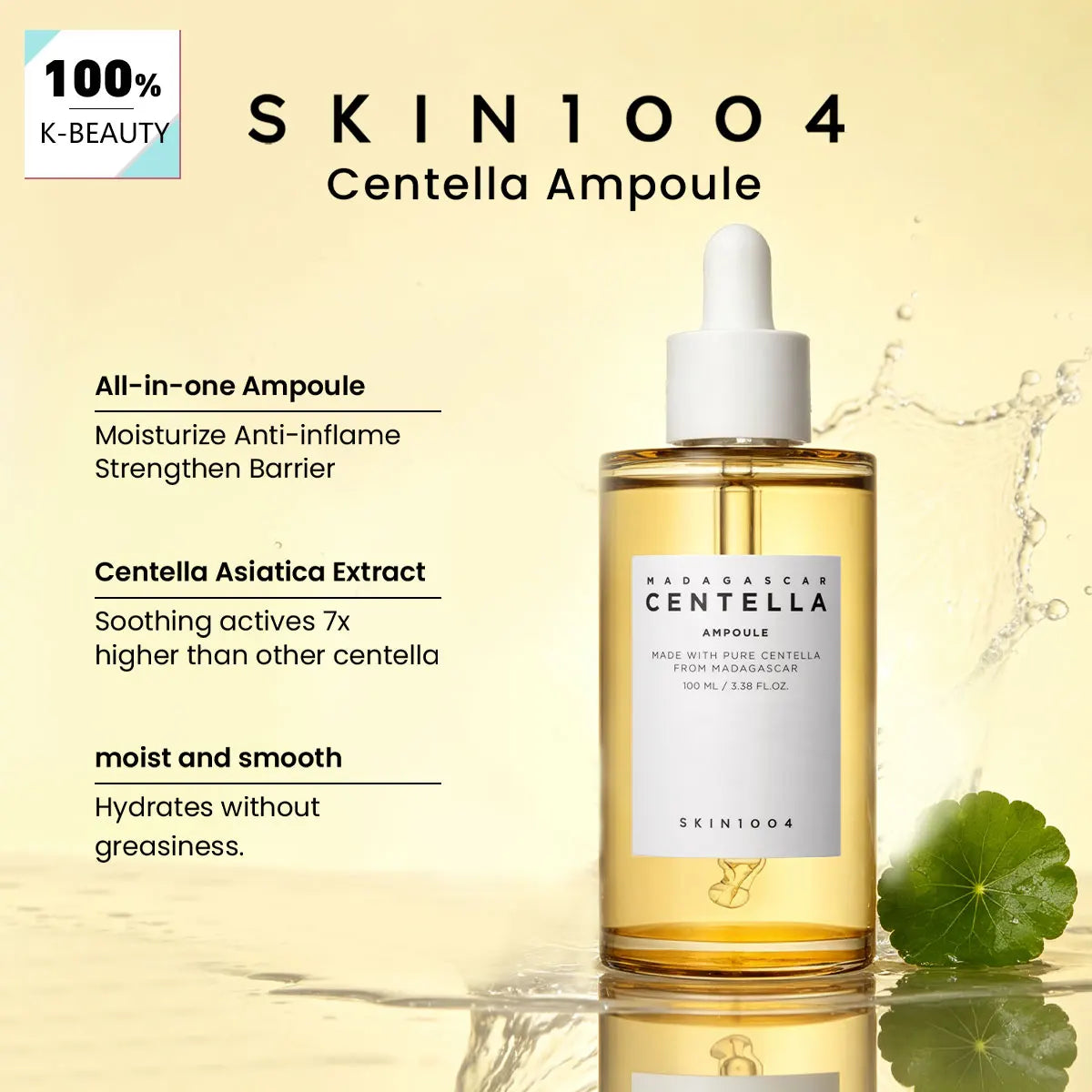 SKIN1004 Madagascar Centella Ampoule, Deep Hydrating & Moisturizing, Daily Soothing Skincare, Korean Cosmetics, Korean Skincare
