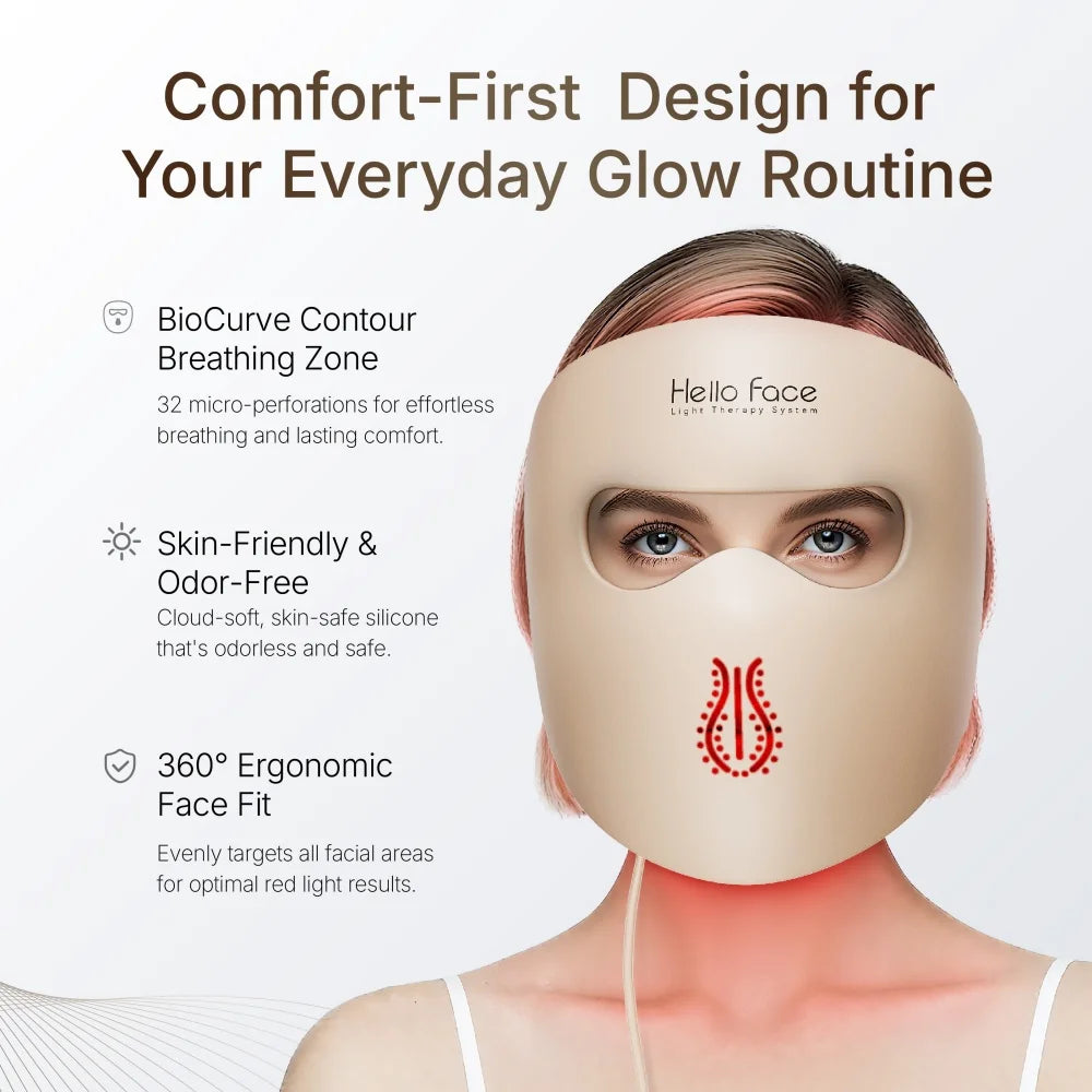 LED Face & Neck Light Therapy silicone Mask